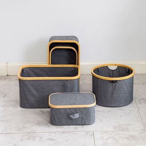 Cesto de Ropa Plegable de Bambú para el Hogar, Bolsa de Almacenamiento de Ropa, Cesta de Almacenamiento de Bambú - Product Image 2