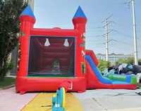 Château gonflable commercial personnalisé, combinaison de trampoline, d'obstacles et de toboggan, structure gonflable