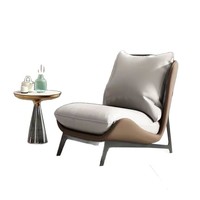 Fauteuil individuel style influenceur nordique, design moderne et minimaliste, en PU, avec mousse haute résilience et peluche, idéal pour balcon et ambiance décontractée
