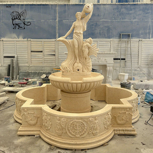 Fuente de Agua Escalonada con Estatuas de Mármol de Estilo Moderno y Simple para Decoración de Jardín de Hotel o Resort al Aire Libre, Fabricación Personalizada - Product Image 1