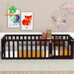 Venta caliente de madera personalizada Cuna Cama de bebé de calidad superior de madera maciza con Color negro Cama de bebé Cuna Parque infantil - Product Image 2