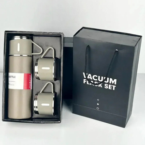 Bouteille Isotherme Portable avec Tasse – Thermos à Vide 3 Couvercles-Tasses – Coffret Cadeau - Product Image 4