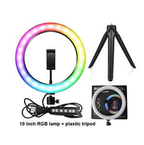 Vendite calde Photography Illuminazione MJ26 RGB Anello di Luce Con Il Treppiedi Clip di Telefono Selfie per TikTok Vlogging Breve <span class=keywords><strong>Video</strong></span> <span class=keywords><strong>YouTube</strong></span> Live - Product Image 3