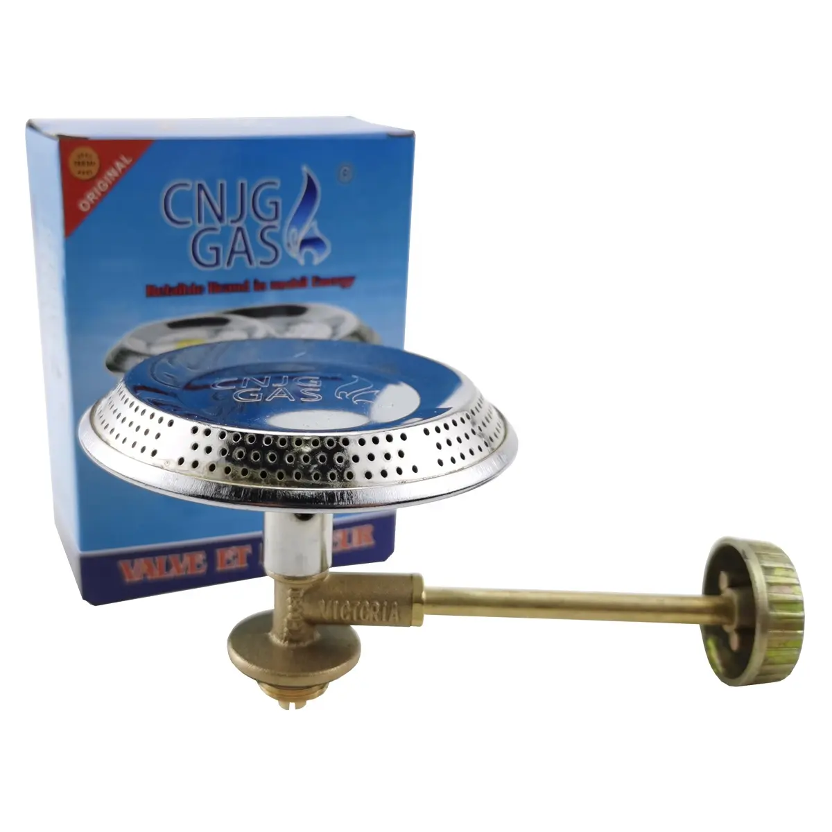 CNJG Small Gas Cooking Single Burners Portable Propane Camping Stove Burner Heads with Brass Control for 6KG Cylinder