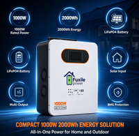 Estación de Energía Todo en Uno de 1000W 2000Wh con Batería LiFePO4, Generador Solar con Múltiples Puertos de Salida para Respaldo Doméstico, RV y Camping