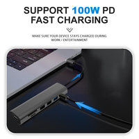 Station d'accueil Type-C personnalisée OEM/ODM 7-en-1 avec adaptateur USB-C, HDMI 4K 30Hz, USB 3.0, 100W PD, SD/TF, 2 ports USB 2.0