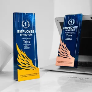 Nuevo trofeo creativo con tema de Ángel ecológico de cristal en forma de ala Premios de reunión anual de empleados sobresalientes personalizados - Product Image 1