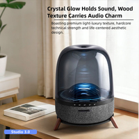 Haut-parleur sans fil 240W 2.1 canaux, trois voies, subwoofer 5 pouces, grille transparente, son stéréo, rechargeable, 2 modes d'éclairage dynamique