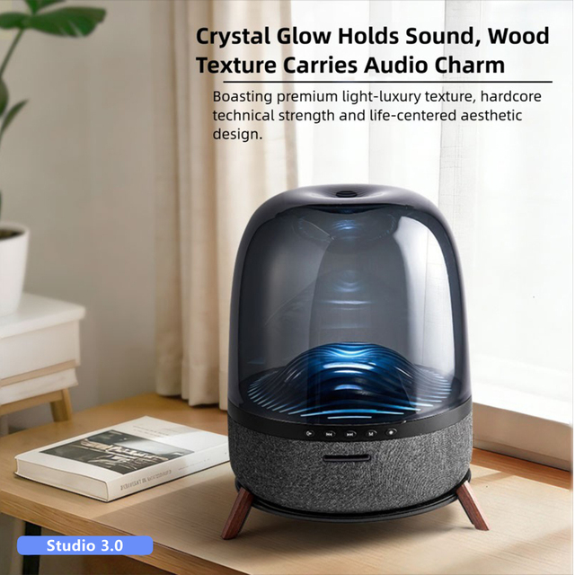 240W 2.1-Channel Three-way 5inch Subwoofer Transparent Grille Wireless Speaker Stereo Sound Rechargeable 2 Dynamic Light Modes