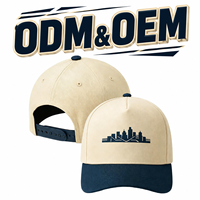 Casquettes de baseball unisexes décontractées pour le sport et les activités de plein air, à visière incurvée, réglables, bicolores beige et marine, avec impression personnalisée OEM ODM