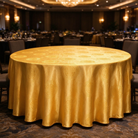 Nappe ronde en jacquard de luxe, linge de table élégant en satin pour hôtel, mariage, banquet et décoration de fête