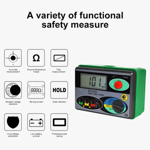Probador de resistencia de tierra Digital de alto voltaje 0-2000 Ohm Tester Meter Multímetro Megohmmeter para pruebas de alto voltaje de hasta 500V - Product Image 2