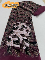 Nouveau design Inmyshop Tissu en dentelle de velours et résille, Tissu en dentelle perlée et à sequins, Tissu en dentelle brodée florale, Tissu en dentelle perlée 2026