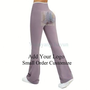 Wholesale Naked Feeling Tight Wide Leg Pants Lift Hip V-Cut Waist Casual Flared Pants Fitness <strong>Ssports</strong> Yoga Pants Leggings - Product Image 4