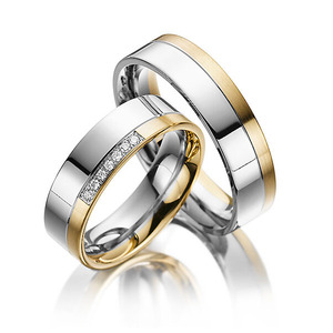 Anello di Coppia con Diamanti Placcato Oro 18k Design <span class=keywords><strong>Italiano</strong></span> - Product Image 3