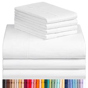 Tùy chỉnh bán buôn màu rắn 100% <span class=keywords><strong>polyester</strong></span> sợi sợi microfiber bedsheets nhà sản xuất bedsheets 6 cái Bed Sheets <span class=keywords><strong>Set</strong></span> - Product Image 2