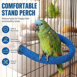 Perchoir en sable de quartz <span class=keywords><strong>bleu</strong></span> en forme de L pour perroquets, durable et non toxique, pour le bec, adapté aux canaris, calopsittes, ara et grands perroquets - Vente en gros - Product Image 5