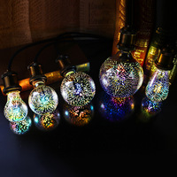 Ampoule LED colorée 3D Edison, éclairage de vacances, décoration feu d'artifice, ampoule de Noël, éclairage