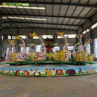 Manège Stable Girafe en Fibre de Verre pour Enfants - Manèges Durables Intérieurs/Extérieurs pour Centres Commerciaux et Attractions Extérieures