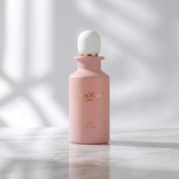 Flacon de parfum rond rose de 3,4 oz (100 ml) en verre avec emballage en boîte, vaporisateur, logo personnalisé, fabricant