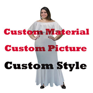 Vestido largo de noche con cola de pez polinesiano, prenda de corte sirena y trompeta ajustada, con hombros descubiertos, talla grande, venta al por mayor - Product Image 6