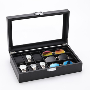 Boîte de rangement pour montres en cuir PU avec miroir, 10, 6, 12, 20, 24 compartiments, conteneur à bijoux double couche avec motif à pois - Product Image 1