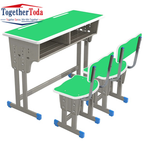 Muebles Infantiles de Madera, Escritorio y Silla Doble de Madera para Uso en Aulas Primarias, Escritorio y Silla de Estudio para Adolescentes y Niños, Juego de Escritorio y Silla para Estudiantes - Product Image 5