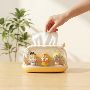 Cartoon Star Character Tissue Box With Figurine <b>Display</b> <b>Case</b> Yellow Color Desktop Organizer For Bedroom Living Room - Product Image 2