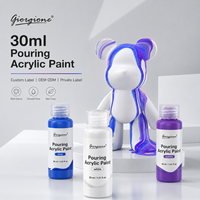 Ensemble de peinture acrylique pour coulage Giorgione 30ml, 27 couleurs, pour toile, verre, bois, pierre, peinture pour coulage DIY, artiste, enfants