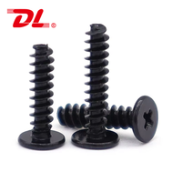 Vis autotaraudeuse à tête plate et queue plate en acier au carbone noir ST2M3, 2,6 mm