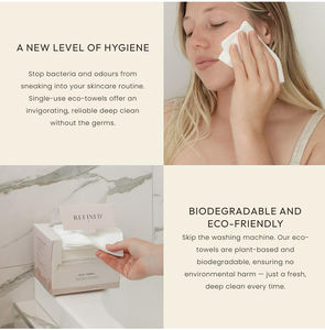 Asciugamano per la pelle pulita S asciugamani puliti, asciugamano per il viso approvato dal dermatologico 100% Biobased, asciugamano per il viso usa e getta - Product Image 4