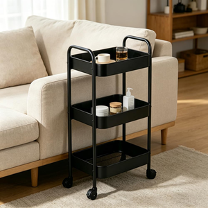 3 Tier Rolling <b>Storage</b> <b>Cart</b> Heavy Duty Mobile Utility <b>Cart</b> Multi Purpose Metal Organizer Trolley with Wheels - Product Image 5
