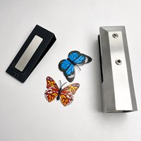 Support de balustrade en verre pour domaine viticole, en acier inoxydable finition satinée, avec fixation par clé Allen, pour montage de verre sur joint, modèle Distinguished Grout Mount