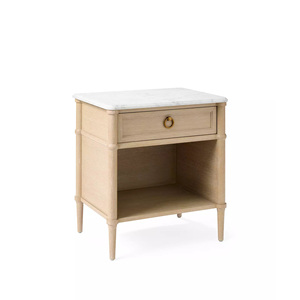 Mesa <span class=keywords><strong>de</strong></span> <span class=keywords><strong>Noche</strong></span> <span class=keywords><strong>de</strong></span> Mármol <span class=keywords><strong>Blanco</strong></span> Estilo Crema Francés - Product Image 2