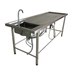 Tavolo per Autopsia in Acciaio Inossidabile per Esami Post Mortem, Dissezione e Imbalsamazione per Obitori e Diagnosi - Product Image 4