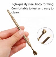Pousse-cuticules double extrémité en acier inoxydable, nettoyeur d'ongles réutilisable, outil de manucure professionnel, logo personnalisé