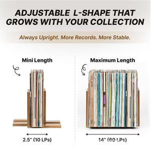 Wooden <b>Record</b> <b>Rack</b> Solid Wood Desktop Storage Organizer For Vinyl Display And Cd Storage - Product Image 3