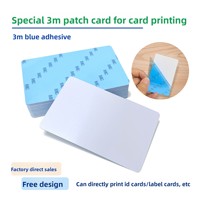 Vente directe d'usine, carte adhésive bleue 3M, 0,5 mm, imprimante de badges, étiquette nominative spéciale, patch de travail, carte d'identité PVC blanche, communication NFC