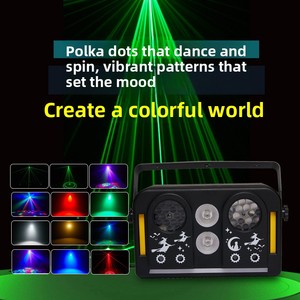 Projecteurs de scène LED RVBW sept-en-un à motifs avec télécommande pour ambiance DJ et discothèque - Product Image 2