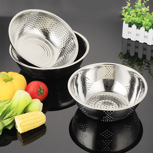 Stainless Steel <b>Colander</b> Set 3 Piece With <b>Strainer</b> And Mixing Bowl For Kitchen Vegetable Washing And Drainage - Product Image 1