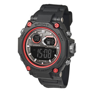 <span class=keywords><strong>Lasika</strong></span> นาฬิกาสปอร์ตดิจิทัลแฟชั่นลำลองสำหรับผู้ชาย, นาฬิกาอิเล็กทรอนิกส์กันน้ำสายเรซินรูปไข่เคสปลุก - Product Image 2