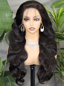 Perruques Body Wave en Cheveux Humains Densité 300, Vente en Gros par Fournisseur, Perruque Naturelle en Cheveux Bruts DH Lace Front 13x4 Double Draw pour Femmes Noires - Product Image 3