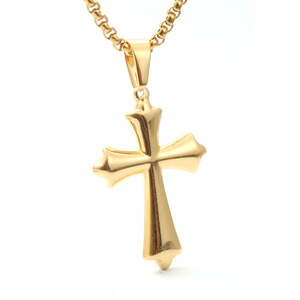 <b>Cross</b> Pendant Necklace Zinc Alloy Unisex Gift Jewelry Fashion Hip Hop Style - Product Image 1