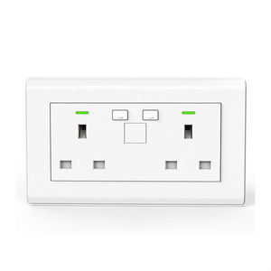 Enchufe de Pared USB para Reino Unido, Enchufe de Pared Múltiple con 2 Puertos USB, Control Remoto por WiFi, Compatible con Tuya Smart Home - Product Image 1