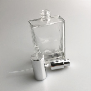 Buena calidad 100mL botella de Spray de Perfume de lujo cuadrado claro rectángulo vidrio vacío lujo - Product Image 5