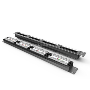 Paneles de conexión de red Cat5E Cat6 de gestión de cables de 24 puertos 1RU de estilo 110 integrado con barra de cable de conector RJ45 incluida - Product Image 6