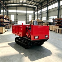 Dumper chenillé autoporté de 1,5 tonne avec siège, hydraulique, à déchargement automatique, pour routes boueuses de vergers en montagne