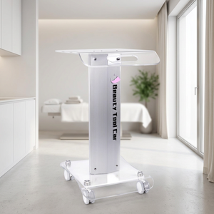 wholesale white plastic salon trolley <b>cart</b> for home office beauty salon use modern design 4-wheel durable eco-friendly furniture - Product Image 1
