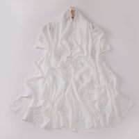 Broderie Paillettes Hijabs Collection Soie Vague Bord Ethique Femmes D'été Foulard Malaisie Style Tache Soie Broderie Hijabs