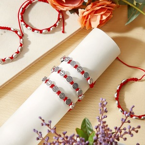 <b>Red</b> Rope Braided St. Benedict Virgin Mary Saint Jude Rosary Handmade <b>Red</b> String Cross Woven <b>Bracelet</b> Christian Prayer - Product Image 4